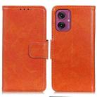 For Motorola Moto G55 5G Nappa Texture Flip Leather Phone Case(Orange) - 1