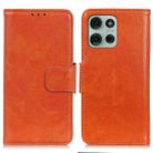 For Motorola Moto G75 5G Nappa Texture Flip Leather Phone Case(Orange) - 1