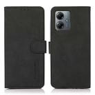 For Motorola Moto G14 4G KHAZNEH Matte Texture Leather Phone Case(Black) - 1