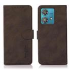 For Motorola Edge 40 Neo KHAZNEH Matte Texture Leather Phone Case(Brown) - 1