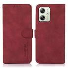 For Motorola Moto G54 5G KHAZNEH Matte Texture Leather Phone Case(Red) - 1