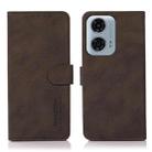 For Motorola Moto G34 5G KHAZNEH Matte Texture Leather Phone Case(Brown) - 1