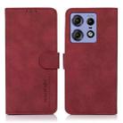 For Motorola Edge 50 Pro KHAZNEH Matte Texture Leather Phone Case(Red) - 1