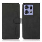 For Motorola Edge 50 Pro KHAZNEH Matte Texture Leather Phone Case(Black) - 1