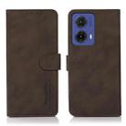 For Motorola Moto G85 KHAZNEH Matte Texture Leather Phone Case(Brown) - 1