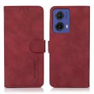 For Motorola Moto G85 KHAZNEH Matte Texture Leather Phone Case(Red) - 1