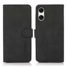 For Sony Xperia 10 VI KHAZNEH Matte Texture Leather Phone Case(Black) - 1