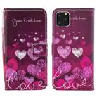 For iPhone 15 Pro Max Painted Pattern Horizontal Flip Leather Phone Case(Letter and Heart) - 1