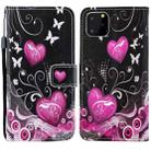 For iPhone 15 Pro Max Painted Pattern Horizontal Flip Leather Phone Case(Peach Heart) - 1