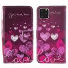 For iPhone 15 Pro Painted Pattern Horizontal Flip Leather Phone Case(Letter and Heart) - 1
