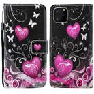 For iPhone 15 Pro Painted Pattern Horizontal Flip Leather Phone Case(Peach Heart) - 1