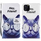 For iPhone 15 Pro Painted Pattern Horizontal Flip Leather Phone Case(Cool Cat) - 1