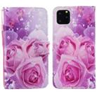 For iPhone 15 Pro Painted Pattern Horizontal Flip Leather Phone Case(Rose) - 1