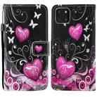 For iPhone 15 Plus Painted Pattern Horizontal Flip Leather Phone Case(Peach Heart) - 1