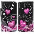 For iPhone 15 Painted Pattern Horizontal Flip Leather Phone Case(Peach Heart) - 1