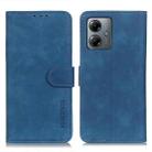 For Motorola Moto G14 4G KHAZNEH Retro Texture Leather Phone Case(Blue) - 1