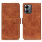 For Motorola Moto G14 4G KHAZNEH Retro Texture Leather Phone Case(Brown) - 1