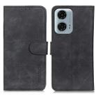 For Motorola Moto G04/G24 KHAZNEH Retro Texture Leather Phone Case(Black) - 1