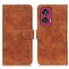 For Motorola Edge 50 Fusion KHAZNEH Retro Texture Leather Phone Case(Brown) - 1