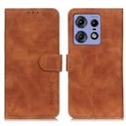 For Motorola Edge 50 Pro KHAZNEH Retro Texture Leather Phone Case(Brown) - 1