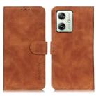 For Motorola Moto G64 5G KHAZNEH Retro Texture Leather Phone Case(Brown) - 1