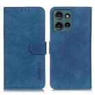 For Motorola Edge 50 KHAZNEH Retro Texture Leather Phone Case(Blue) - 1