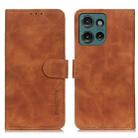 For Motorola Edge 50 KHAZNEH Retro Texture Leather Phone Case(Brown) - 1