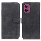 For Motorola Moto G55 5G KHAZNEH Retro Texture Leather Phone Case(Black) - 1