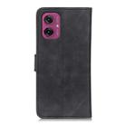 For Motorola Moto G55 5G KHAZNEH Retro Texture Leather Phone Case(Black) - 3