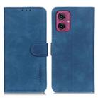 For Motorola Moto G55 5G KHAZNEH Retro Texture Leather Phone Case(Blue) - 1