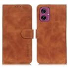 For Motorola Moto G55 5G KHAZNEH Retro Texture Leather Phone Case(Brown) - 1