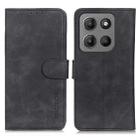 For Motorola Moto G15 4G / G05 KHAZNEH Retro Texture Leather Phone Case(Black) - 1