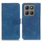 For Motorola Moto G15 4G / G05 KHAZNEH Retro Texture Leather Phone Case(Blue) - 1