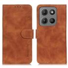 For Motorola Moto G15 4G / G05 KHAZNEH Retro Texture Leather Phone Case(Brown) - 1