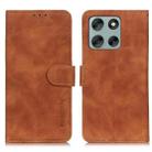 For Motorola Moto G56 5G KHAZNEH Retro Texture Leather Phone Case(Brown) - 1