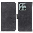 For Motorola Moto G86 5G KHAZNEH Retro Texture Leather Phone Case(Black) - 1