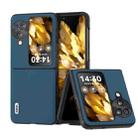 For OPPO Find N3 Flip ABEEL Genuine Leather Silky Soft Black Edge Phone Case(Blue) - 1