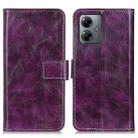 For Motorola Moto G14 4G Retro Crazy Horse Texture Leather Phone Case(Purple) - 1