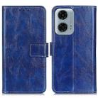 For Motorola Moto G24 Power Retro Crazy Horse Texture Leather Phone Case(Blue) - 1