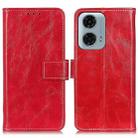 For Motorola Moto G34 Retro Crazy Horse Texture Leather Phone Case(Red) - 1