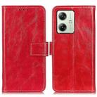 For Motorola Moto G64 5G Retro Crazy Horse Texture Leather Phone Case(Red) - 1