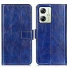 For Motorola Moto G64 5G Retro Crazy Horse Texture Leather Phone Case(Blue) - 1