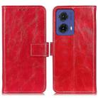 For Motorola Moto G85 Retro Crazy Horse Texture Leather Phone Case(Red) - 1