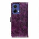 For Motorola Moto G85 Retro Crazy Horse Texture Leather Phone Case(Purple) - 3