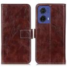 For Motorola Moto G85 Retro Crazy Horse Texture Leather Phone Case(Brown) - 1