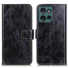 For Motorola Edge 50 Retro Crazy Horse Texture Leather Phone Case(Black) - 1