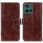 For Motorola Edge 50 Retro Crazy Horse Texture Leather Phone Case(Brown) - 1