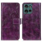 For Motorola Edge 50 Neo Retro Crazy Horse Texture Leather Phone Case(Purple) - 1