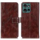 For Motorola Edge 50 Neo Retro Crazy Horse Texture Leather Phone Case(Brown) - 1