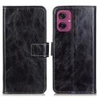 For Motorola Moto G55 5G Retro Crazy Horse Texture Leather Phone Case(Black) - 1